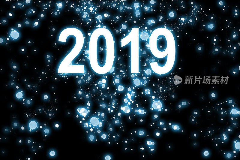 图像模糊drak背景与泼洒油漆的地方文本“nnumber 2019